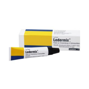 Ledermix paste (5g paste contains Triamcinolon acetonide 10mg and demeclocycline calcium 30mg)